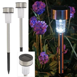 Napelemes inox kerti LED lámpa, 36 cm