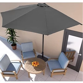 Ambience Kitekerhető Félkör-Balkon napernyő, széltörővel, 2,7 m, 160g/m2, Acél vázzal,  szürke