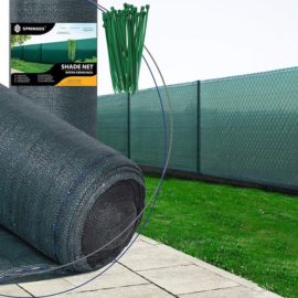 UV álló Kerítés belátásgátló háló, 1,5 m x 10 m, zöld, 63%-os