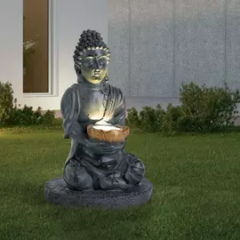 Napelemes Buddha szobor LED lámpa, 25 cm