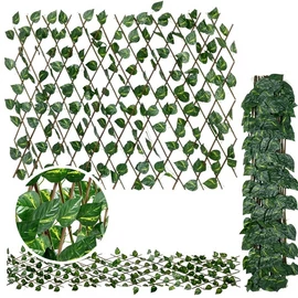 Belátásgátló teraszkorlát árnyékoló mű borostyánsövény tartó kerettel 290 x 60 cm