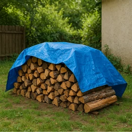 GardenLine 4x5 m-es vízálló ponyva tarpaulin alumínium rögzítőlyukkal kék 50 g/m2