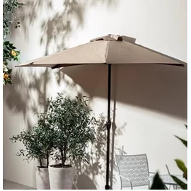 Ambience Kitekerhető Félkör-Balkon napernyő, széltörővel, 2,7 m, 160g/m2 Acél vázzal Taupe