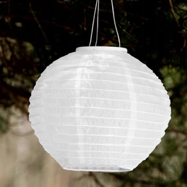 Nagyméretű Napelemes Party LED Lampion, 28 cm, fehér, 1 db