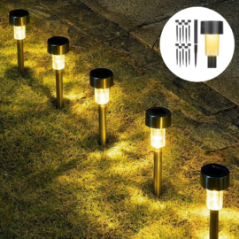 10 db-os Napelemes kerti LED lámpa, 30 cm, fekete