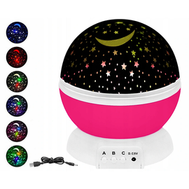Forgó Csillagfényes éjjeli lampa, pink