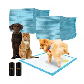 100 db nedvszívó higiénikus kutyapelenka + 30 db kutyapiszok zacskó, 45 x 33 cm/db