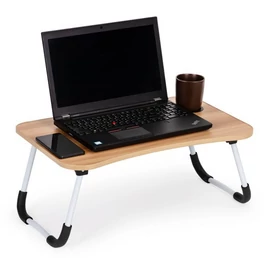 Összecsukható laptoptartó asztal, ágyhoz vagy kanapéra, 60 x 40 cm, barna, MH