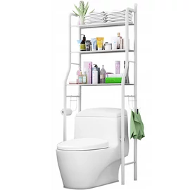 Fürdőszobai fém tároló állvány, WC-hez, 3 polcos, 160 x 47 x 25 cm, RT