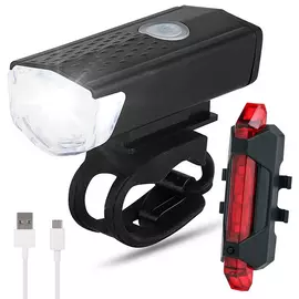 Erős fényű LED-es vízálló kerékpár első és hátsó lámpa, USB-s