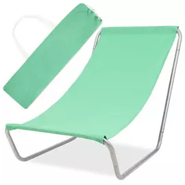 Összecsukható kényelmes napozószék, nyugágy, 95 cm x 59 cm x 50 cm, hordtáskával, zöld