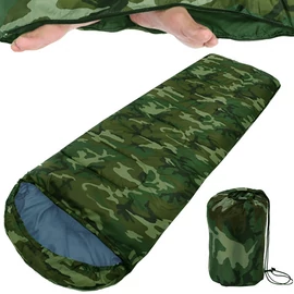 2 az 1-ben turista hálózsák+paplan meleg és könnyű 65 x 165 - 200 cm terepmintás