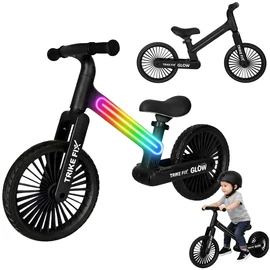 Trike Fix Glow LED terepjáró futóbicikli fekete, 12" EVA kerék, 20 világítási mód