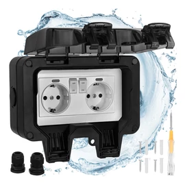 Double external socket 17x11x10cm Izoxis