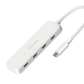 j5create JCH345EW, USB 3.2 Gen 1 (3.1 Gen 1) Type-C, USB 3.2 Gen 2 (3.1 Gen 2) Type-C, 10000 Mbit/s, Fehér, Akrilnitril-butadiénsztirol (ABS), Újrahasznosított műanyag, Kína