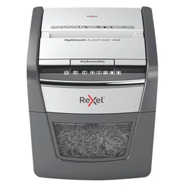 Rexel AutoFeed 45X, Keresztbe vágás, 4 x 28 mm, 20 L, 150 lapok, 55 dB, Érintős