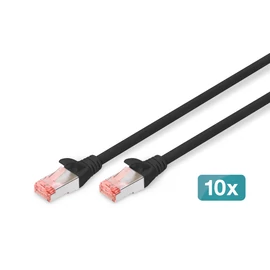 Digitus DK-1644-010-BL-10, 1 M, Cat6, S/FTP (S-STP), RJ-45, RJ-45, Fekete