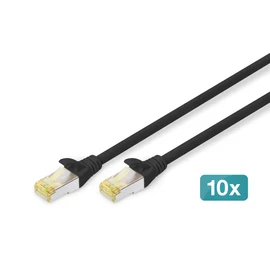 Digitus DK-1644-A-030-BL-10, 3 M, Cat6a, S/FTP (S-STP), RJ-45, RJ-45, Fekete