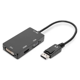 Digitus AK-340418-002-S, 0,2 M, DisplayPort, DVI-D, Dugó, Aljzat, Arany