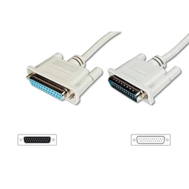 Digitus AK-610201-100-E, Bézs, 10 M, D-Sub25, D-Sub25, Dugó, Aljzat