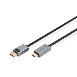 Digitus DB-340202-018-S, 1,8 M, DisplayPort, Dugó, Dugó, Egyenes, Egyenes