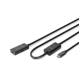 Digitus DA-73109, 10 M, USB C, USB C, USB 3.2 Gen 1 (3.1 Gen 1), 5 Gbit/s, Fekete