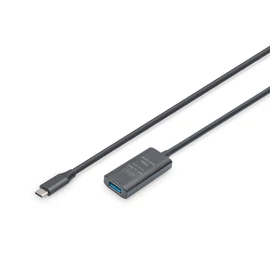 Digitus DA-73110, 5 M, USB C, USB A, USB 3.2 Gen 1 (3.1 Gen 1), 5 Gbit/s, Fekete
