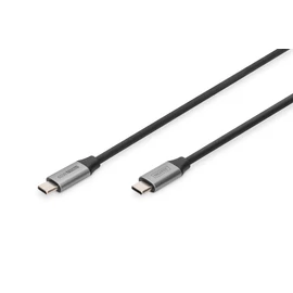 Digitus DB-300220-010-S, 1 M, USB C, USB C, USB 3.2 Gen 1 (3.1 Gen 1), 5 Gbit/s, Fekete