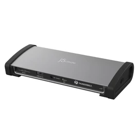 j5create JTD562-EN, Vezetékes, Thunderbolt 4, 96 W, 3,5 mm-es, 10,100,1000 Mbit/s, Szürke
