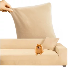 Beige színű 145-185 cm-es RUHHY Rugalmas Velúr Kanapéhuzat