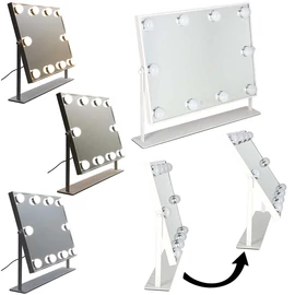LED sminktükör 10 izzóval, 3 fényszínnel, érintőpanellel, fehér