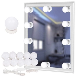 10 LED-es USB-s Smink Tükörvilágítás, hideg fehér, nappali és meleg fehér 