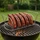 BBQ bordatartó 5 bordához, krómozott acél, 40,5 x 22,5 x 12,3 cm