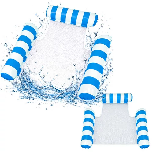 Felfújható vízi függőágy szék kék hálóval – 120 cm x 129 cm