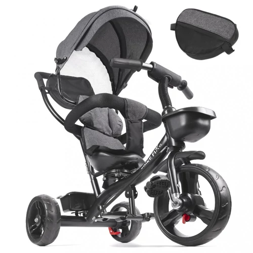 Trike fix lite háromkerekű – 105x94 cm, 1-5 éveseknek, nyomás nélküli kerekekkel, szürke (Kosara sérült)
