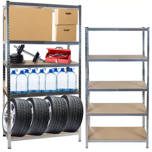 5 polcos Raktári állvány, 180 x 90 x 40 cm, 175 Kg/polc teherbírással 
