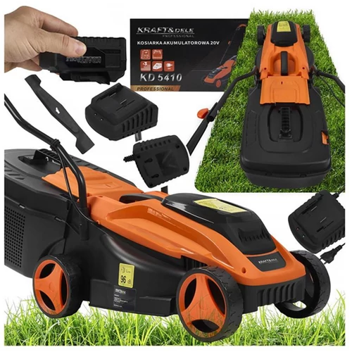 Kraft&Dele Akkus fűnyíró 20 V Li-Ion akksival 30 L fűgyüjtővel magasságállítóval 25 cm