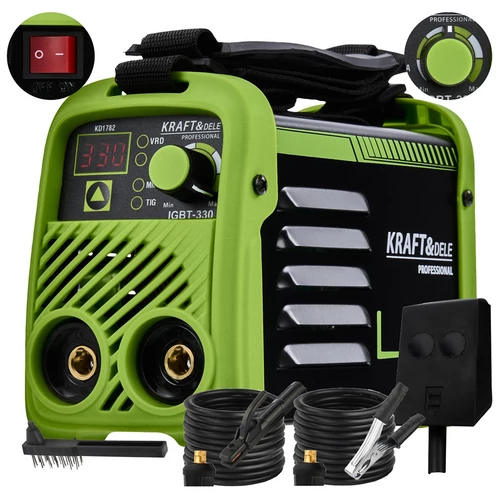 Kraft&Dele MMA TIG LIFT VRD LCD inverteres hegesztőgép KD1782 20-330A