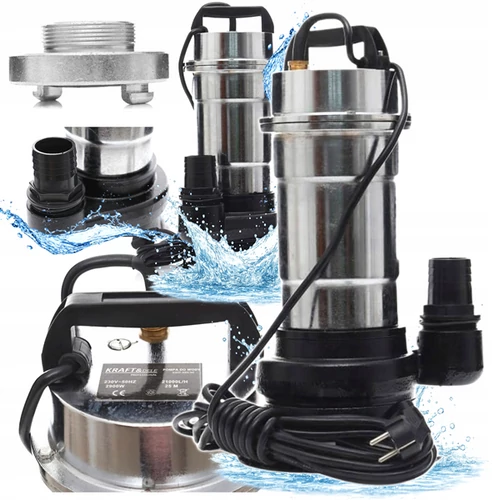 Kraft&Dele Darálós búvárszivattyú szennyezett vízhez IPX8 26000l/h 10m-es merülő mélység 2900W