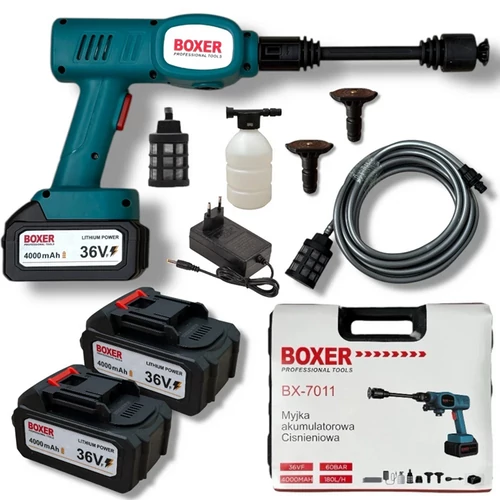 Boxer Akkus magasnyomású mosó kompresszor 2 db 24V akkumulátor 60 bar 180l/H BX-7011