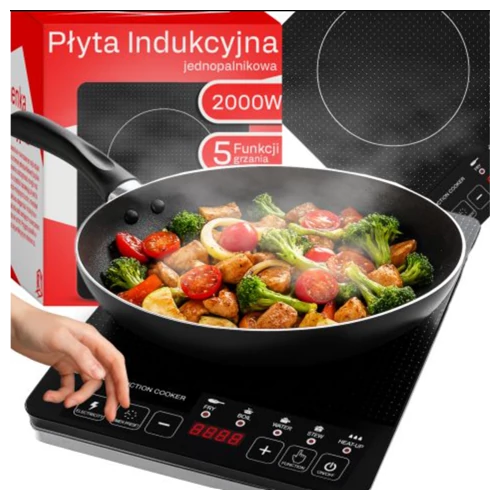 Hordozható Indukciós 5 funkciós főzőlap, 2000 W