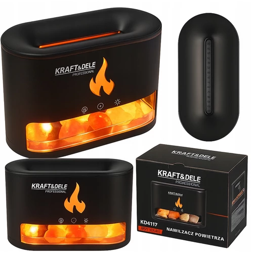 Kraft&Dele Aromaterápiás párásító, RGB színváltós LED-el, 250 mL, USB-C csatlakozóval