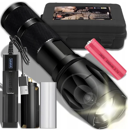 Extra erős vízállló taktikai CREE-XML-T6 L2 LED zoom katonai zseblámpa USB-s 5 világítási móddal E342