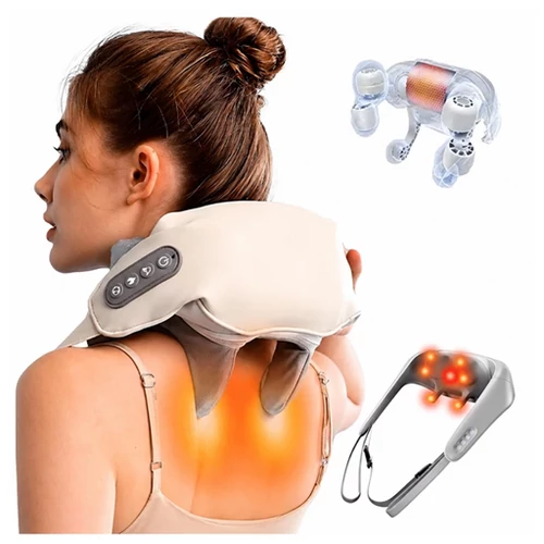 Shiatsu 3D Nyak és váll masszírozógép, fűtő funkcióval