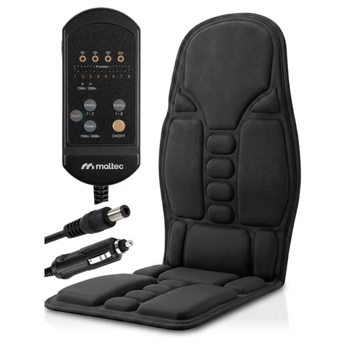 SeatVibe Fűthető masszázs matrac távvezérlővel, hálózati és autós adapterrel, 113 x 48 cm, fekete