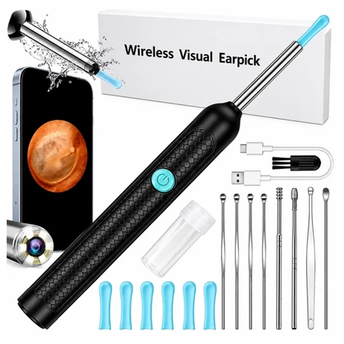 Otoszkóp fültisztító kamera Fülzsír eltávolítása Smart HD endoszkóp, 6 LED