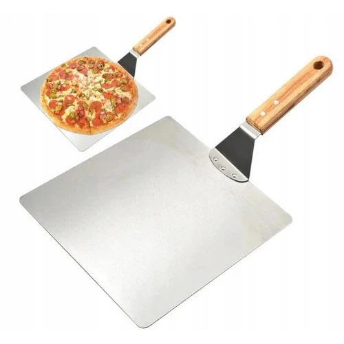 Masszív Rozsdamentes acél pizza lapát, 25 x 25 cm 