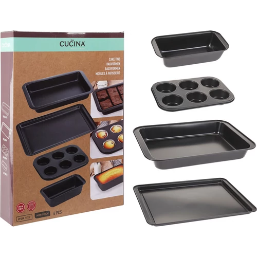 La Cucina 4 db-os tapadásmentes tepsi készlet Muffin sütővel, 37 x 26 cm 
