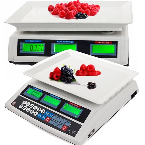 Elektronikus akkumulátoros kereskedelmi mérleg, 30kg, 7 memóriával