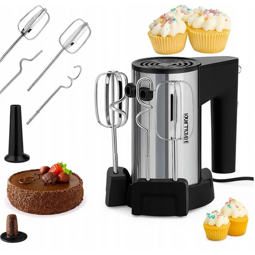Kraft&Dele rozsdamentes acél kézi mixer, 5 sebességfokozat, 1000 W